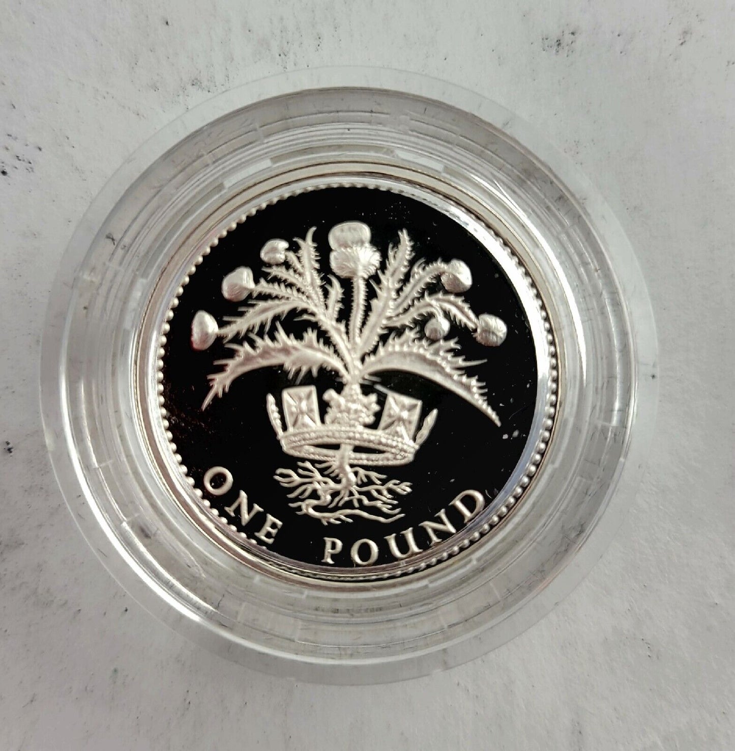 1989 UK Great Britain Royal Mint Silver Proof One Pound Coin