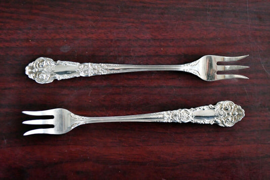 2 French Renaissance by Reed & Barton Sterling 5 5/8" Cocktail Forks 1.3 oz.