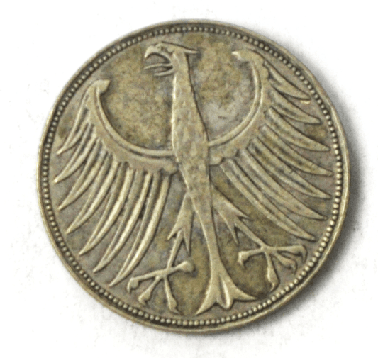 1951 J Germany - Federal Republic 5 Five Mark Silver Coin KM# 112.1