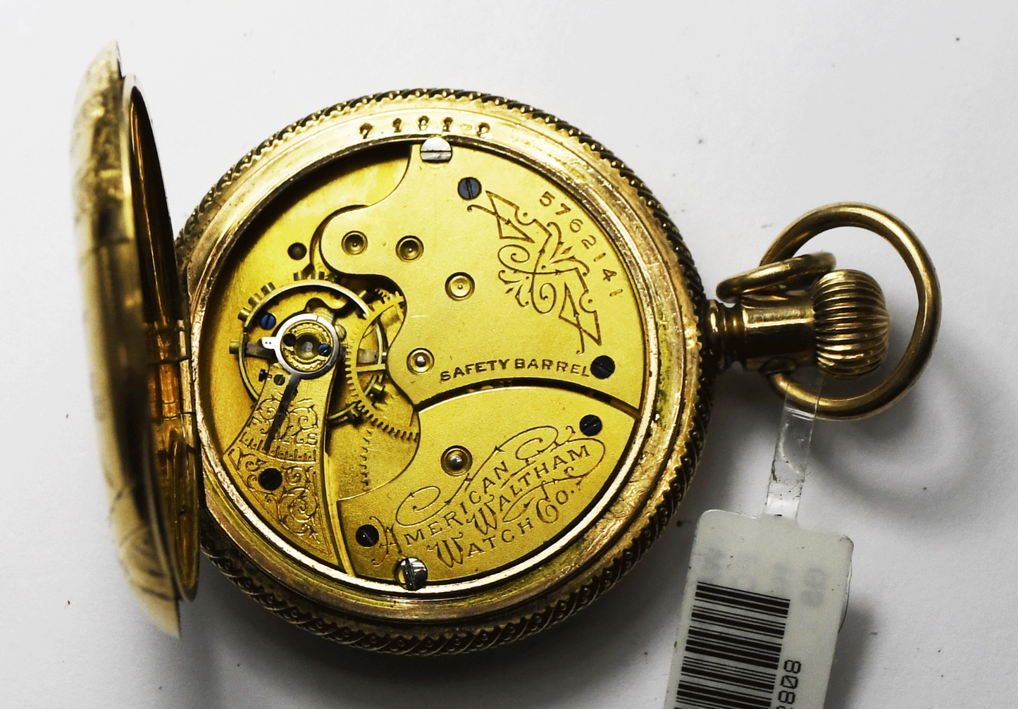 1893 Waltham Size 6 Grade J Gold Filled Hunters Case Gold Enamel Dial