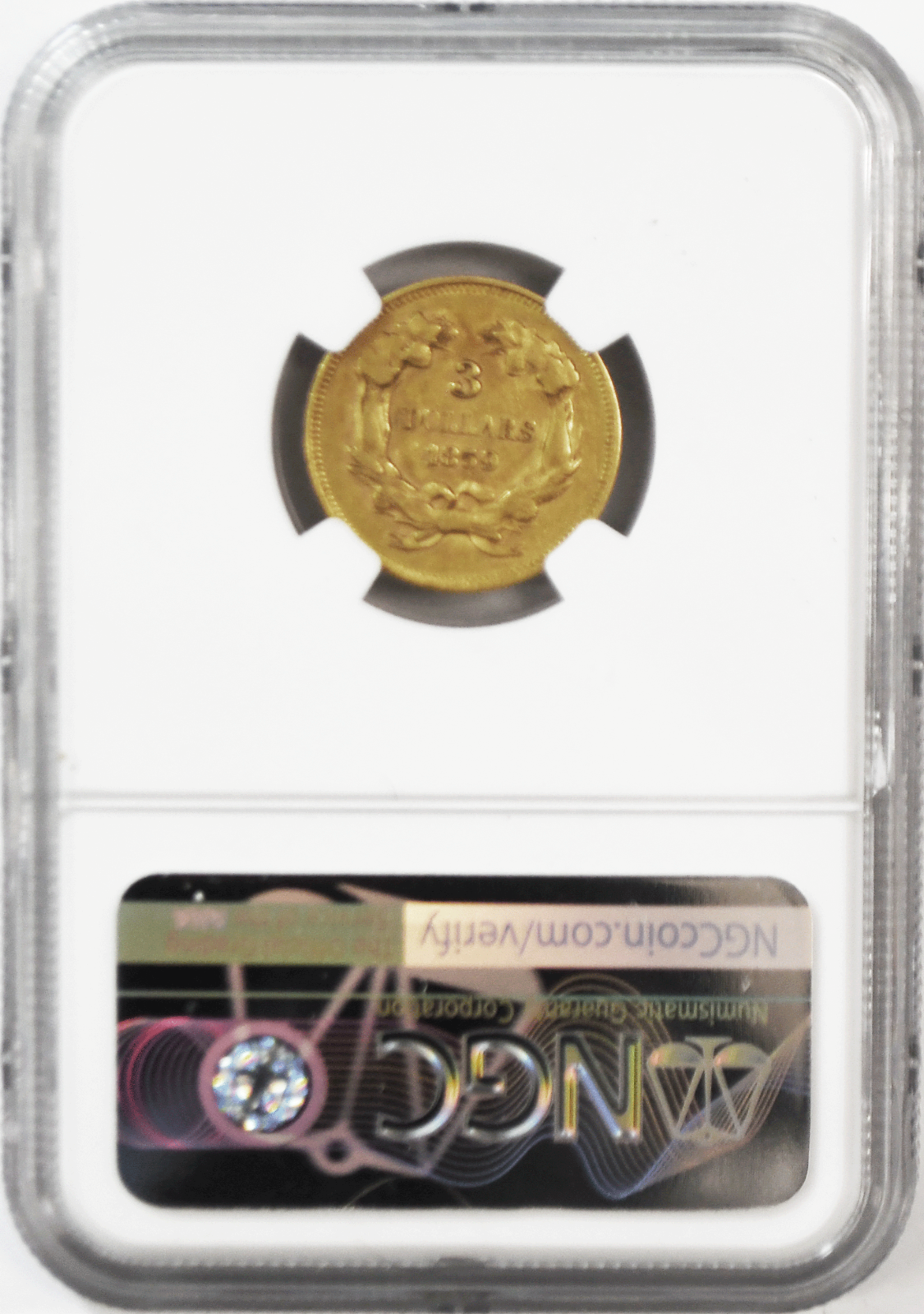 1859 $3 Indian Princess Three Dollars Gold Philadelphia NGC AU55