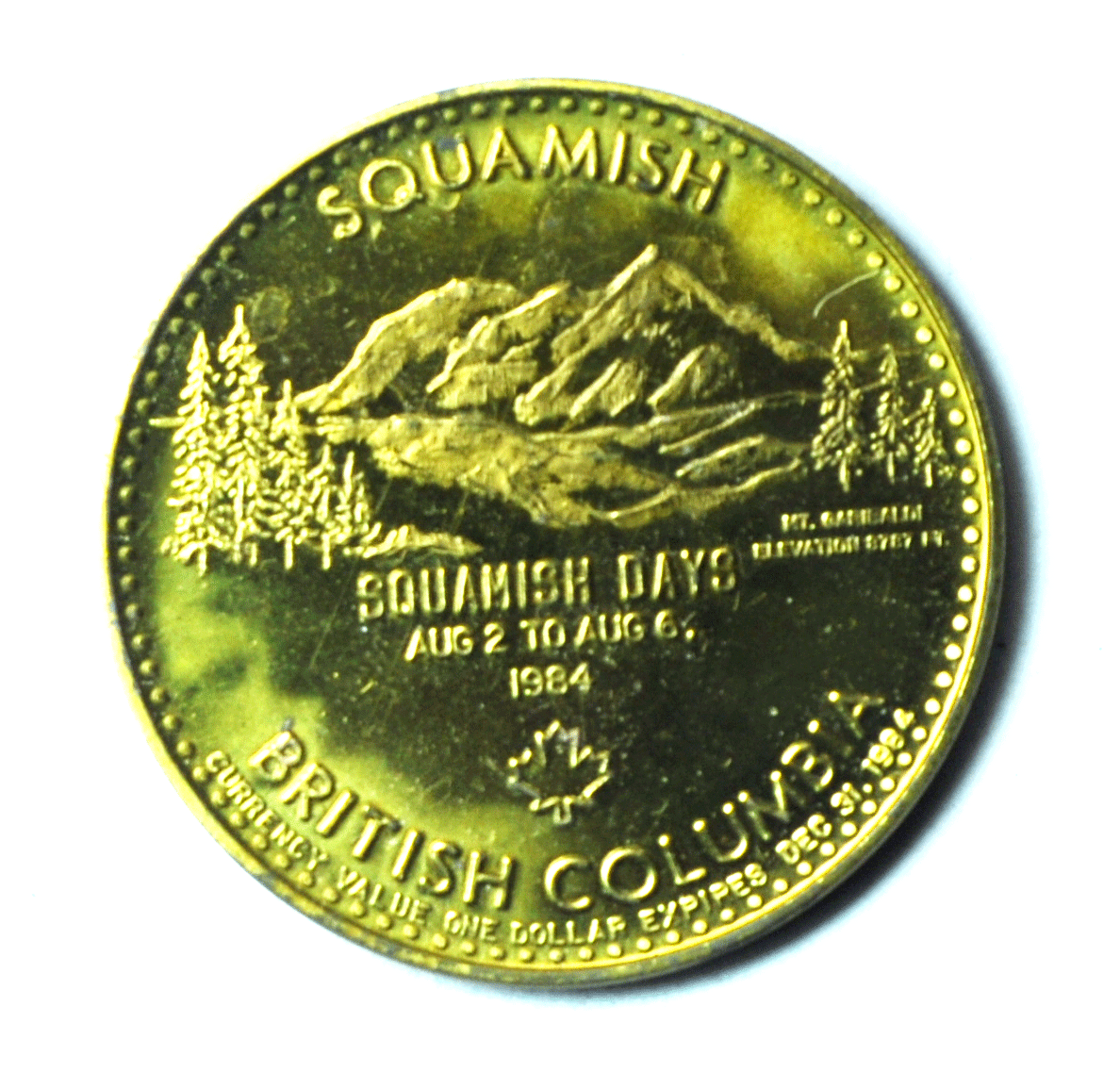 Squamish Days British Columbia Trade Dollar $1 Canada 1984 Royal Hudson