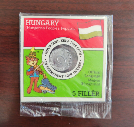 1989 Super Golden Crisp Cereal Box South Hungary 5 Filler Coins of the World