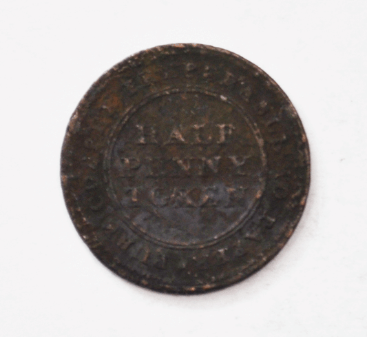 1813 Canada 1/2 Half Penny Token Nova Scotia 28mm Navigation Ship