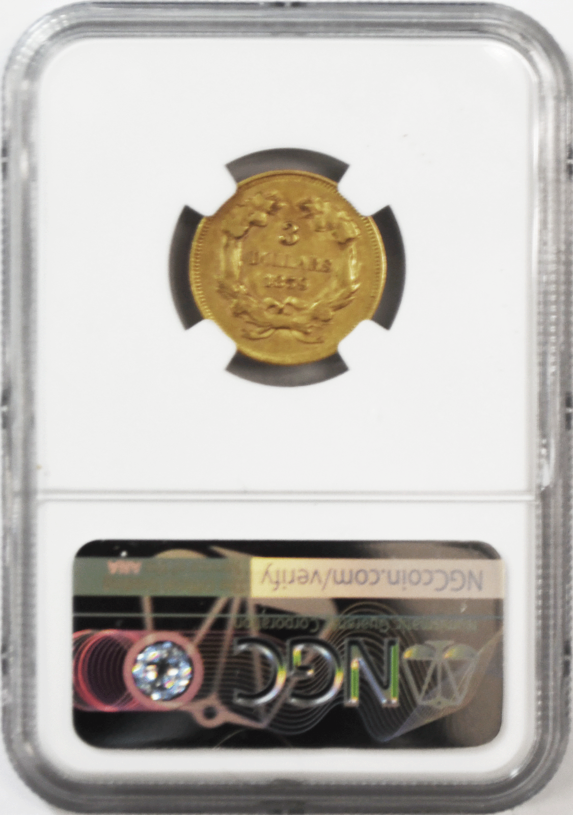 1859 $3 Indian Princess Three Dollars Gold Philadelphia NGC AU55