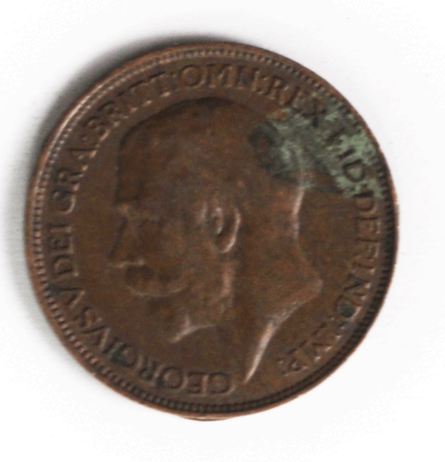 1924 1F Great Britain Farthing Bronze Coin