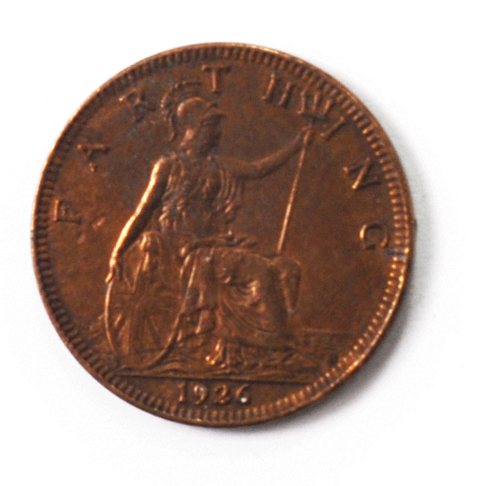 1926 1F Great Britain Farthing Bronze Coin