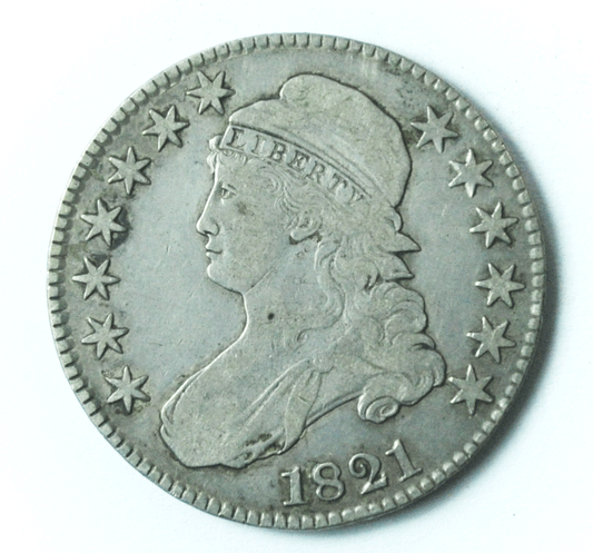 1821 50c Capped Bust Silver Half Dollar Fifty Cents US Rare