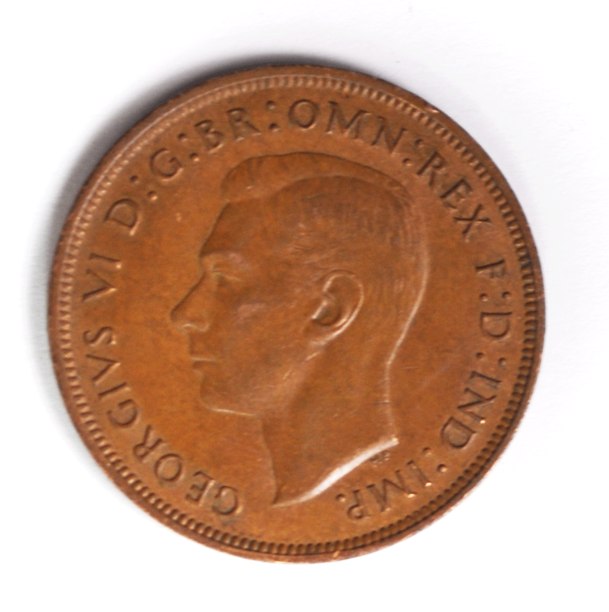 1940 Great Britain Penny Bronze Coin KM# 845