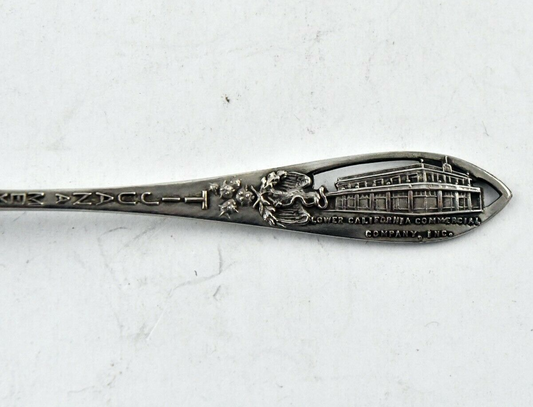 Lower California Commercial Co. Tijuana Mexico Sterling Souvenir Spoon 3 1/4