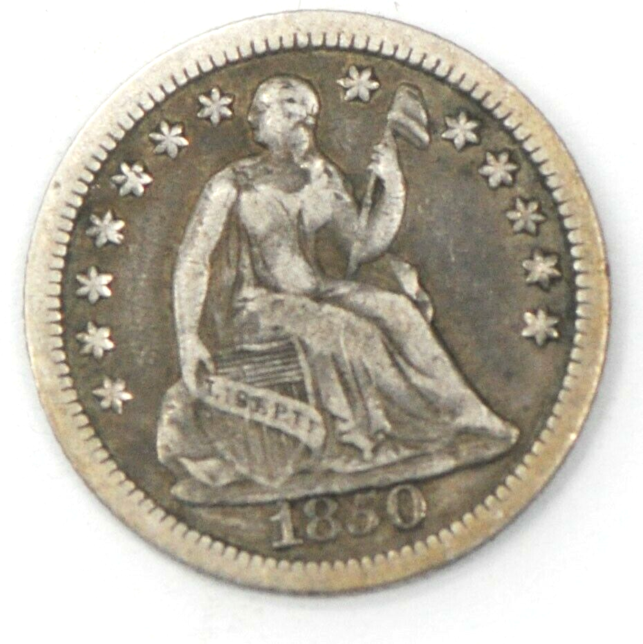 1850 10c Seated Liberty Silver Dime Philadelphia Rare