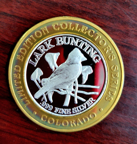 State of Colorado Lark Bunting .999 Fine Silver Collectors Series Token