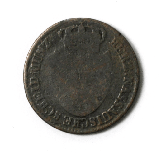 1818 German States Nassau Kreuzer Copper Coin KM# 43