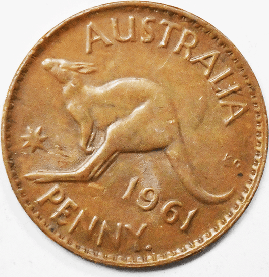 1961 Australia Penny KM# 56 Bronze Coin