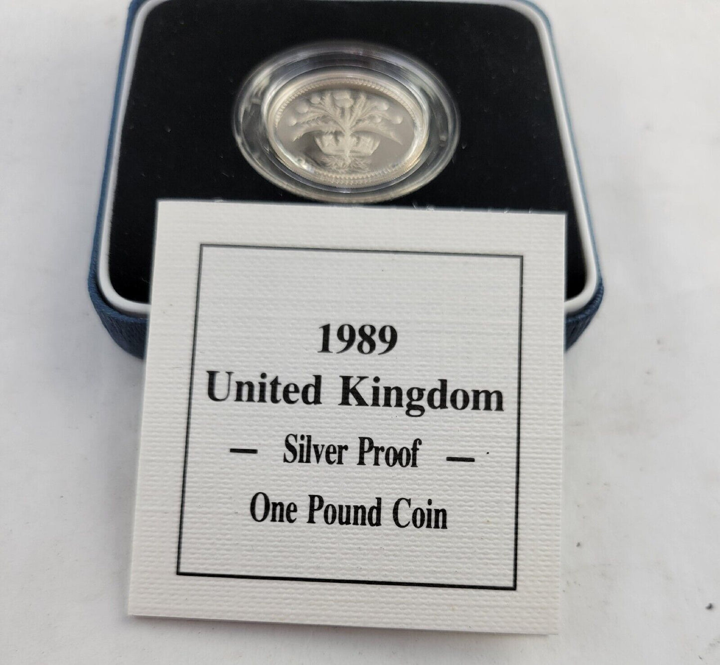 1989 UK Great Britain Royal Mint Silver Proof One Pound Coin