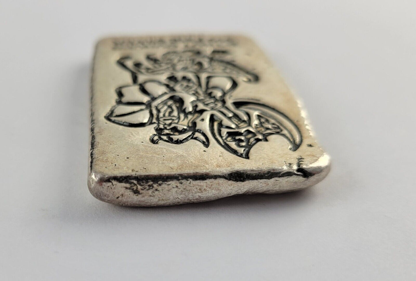 Monarch Metals 5 oz .999 Fine Silver Viking With Battle Axe Poured Bar Celtic