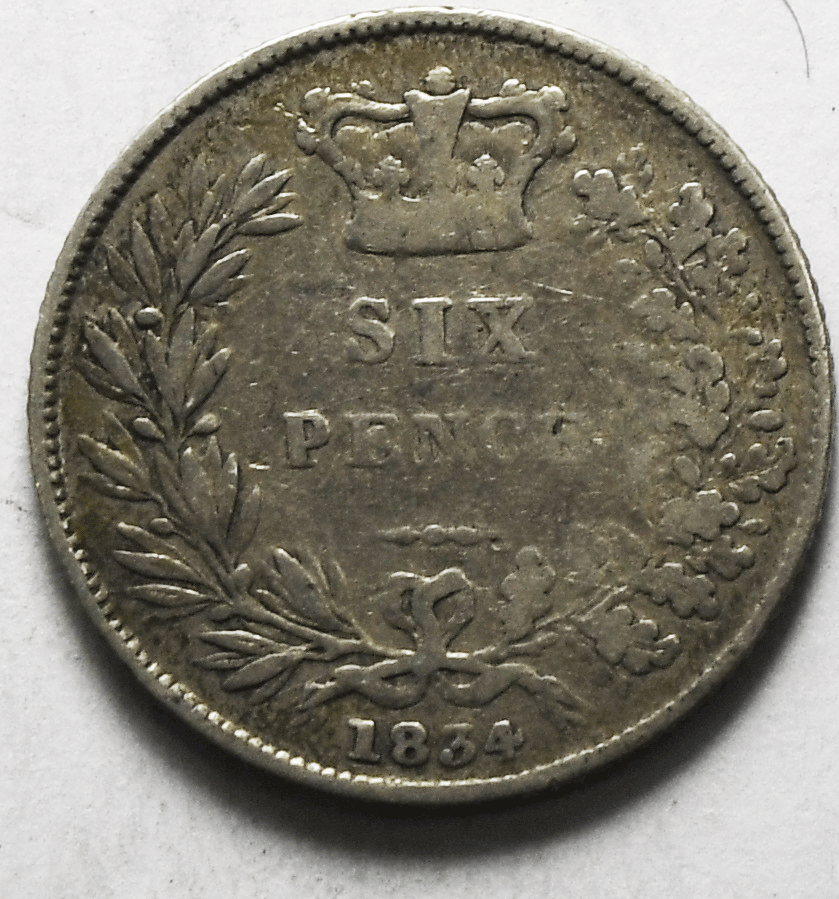 1834 Great Britain 6 Six Pence KM# 712 Silver Coin