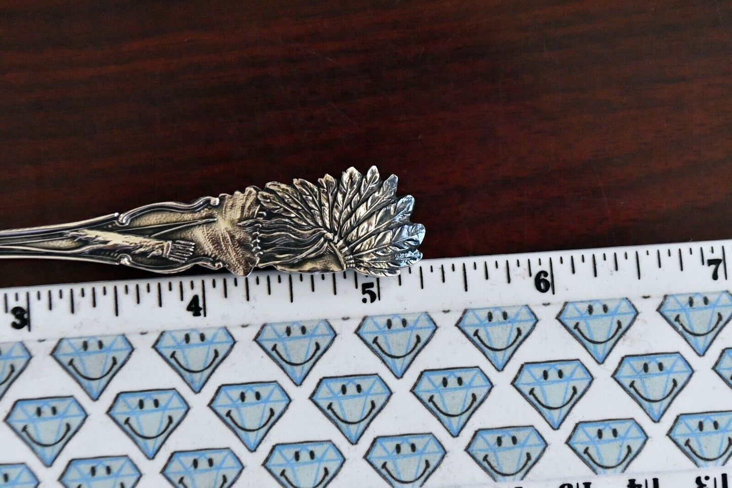 Indian Chief Souvenir Spoon by Fessenden & Co. 5 1/4" Sterling Silver .49 oz.