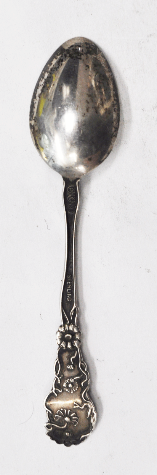 Sterling Paye & Baker Jackson Statue New Orleans LA Souvenir Spoon 4-1/4" Flower