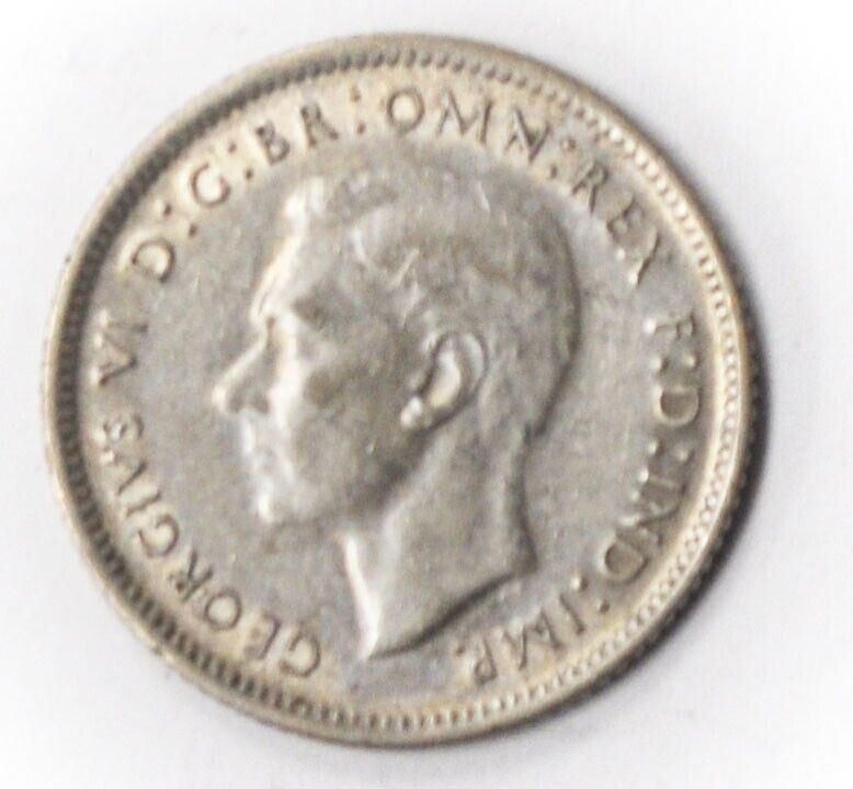 1948 m Australia 6p Sixpence Silver Coin KM# 38a