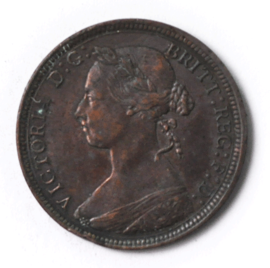 1891 Great Britain 1/2 Half Penny Bronze Coin KM# 754