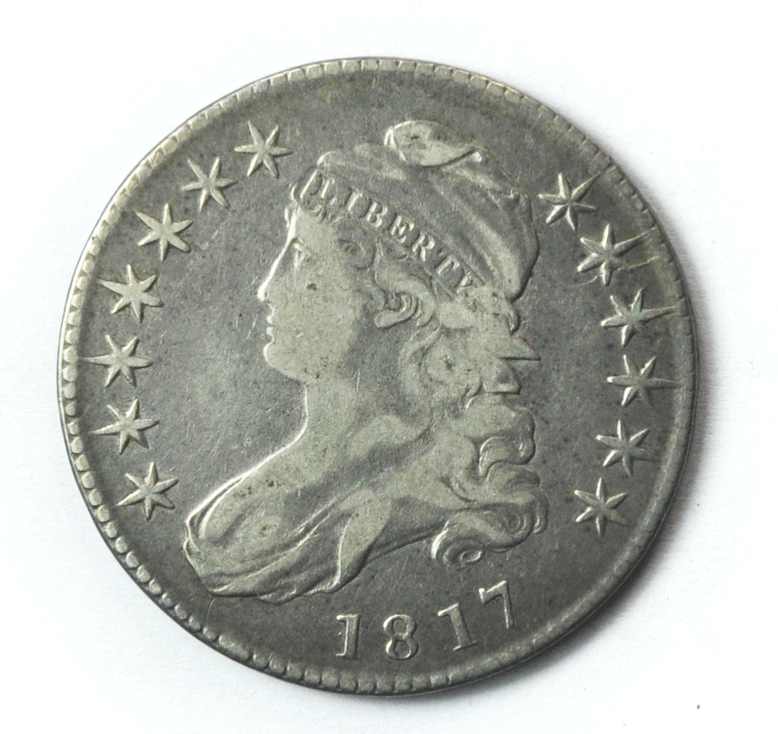 1817 50c Capped Bust Silver Half Dollar Fifty Cents US Rare O-105a