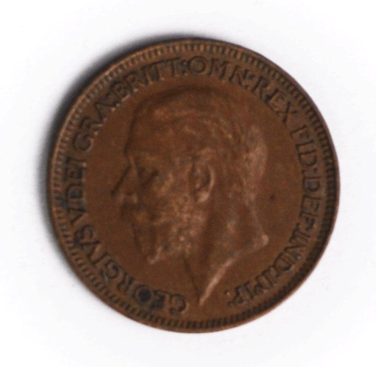 1936 1F Great Britain Farthing Bronze Coin