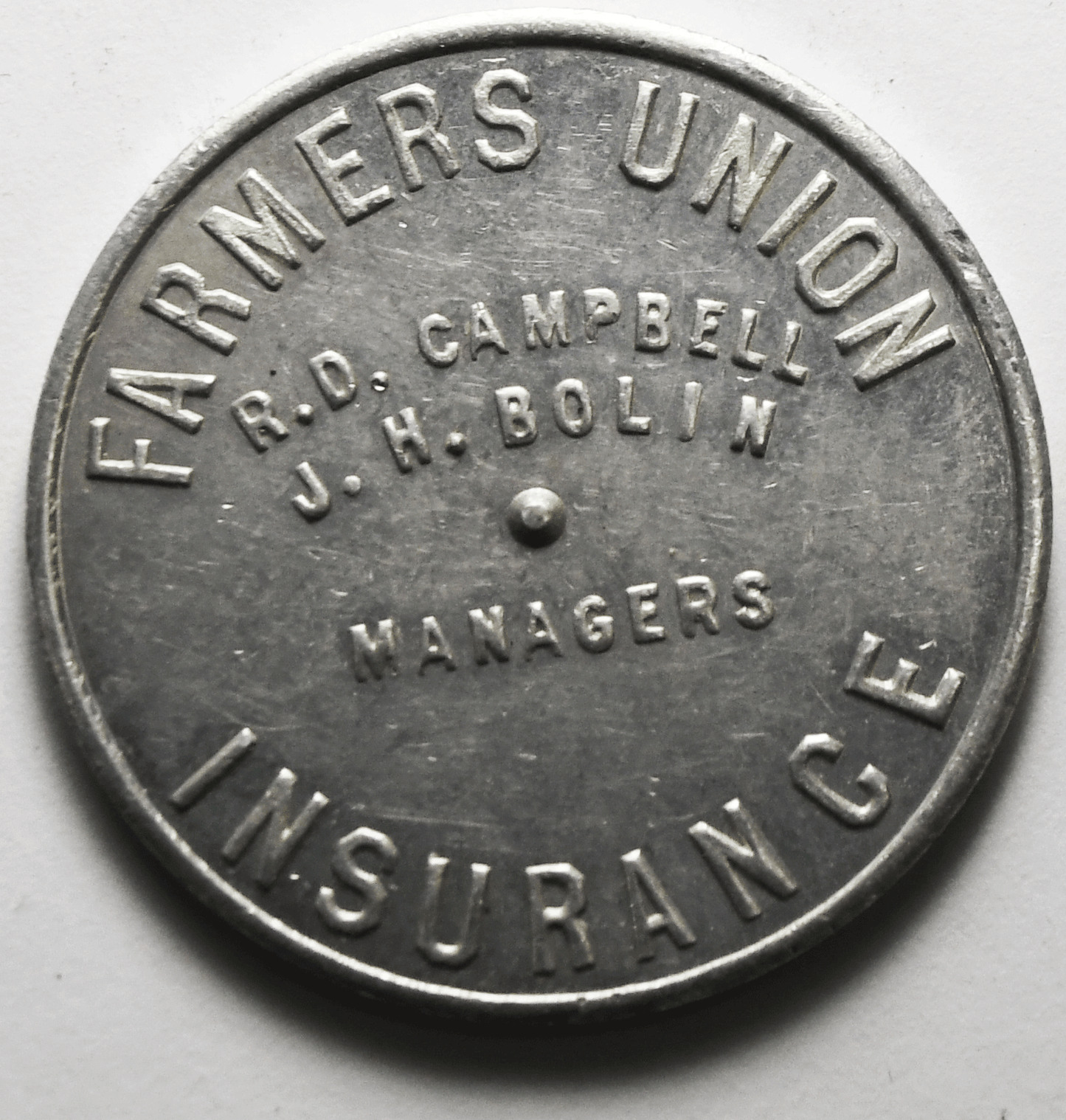 You Win Farmers Union Insurance Managers Token Aluminum 35mm