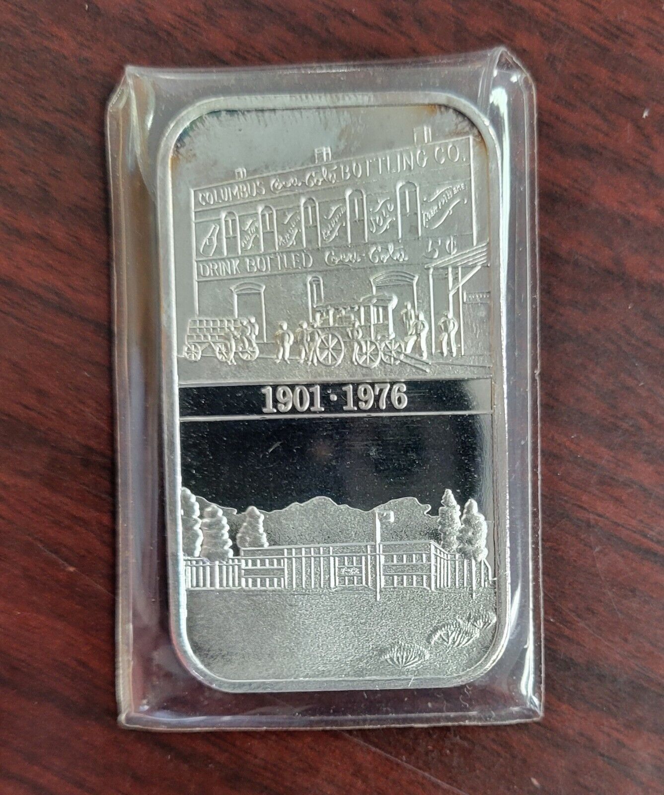 Coca Cola Columbus GA. 75th Anniversary 1 oz Bar .999 Fine Silver