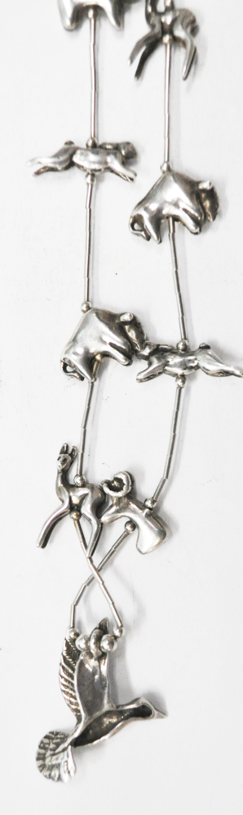 Sterling Silver Animals Fetish Beaded 30.5" Necklace 30mm Pendant