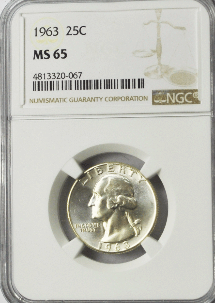 1963 25c Washington Silver Quarter Dollar NGC MS65 Philadelphia BU FS-101 DDO