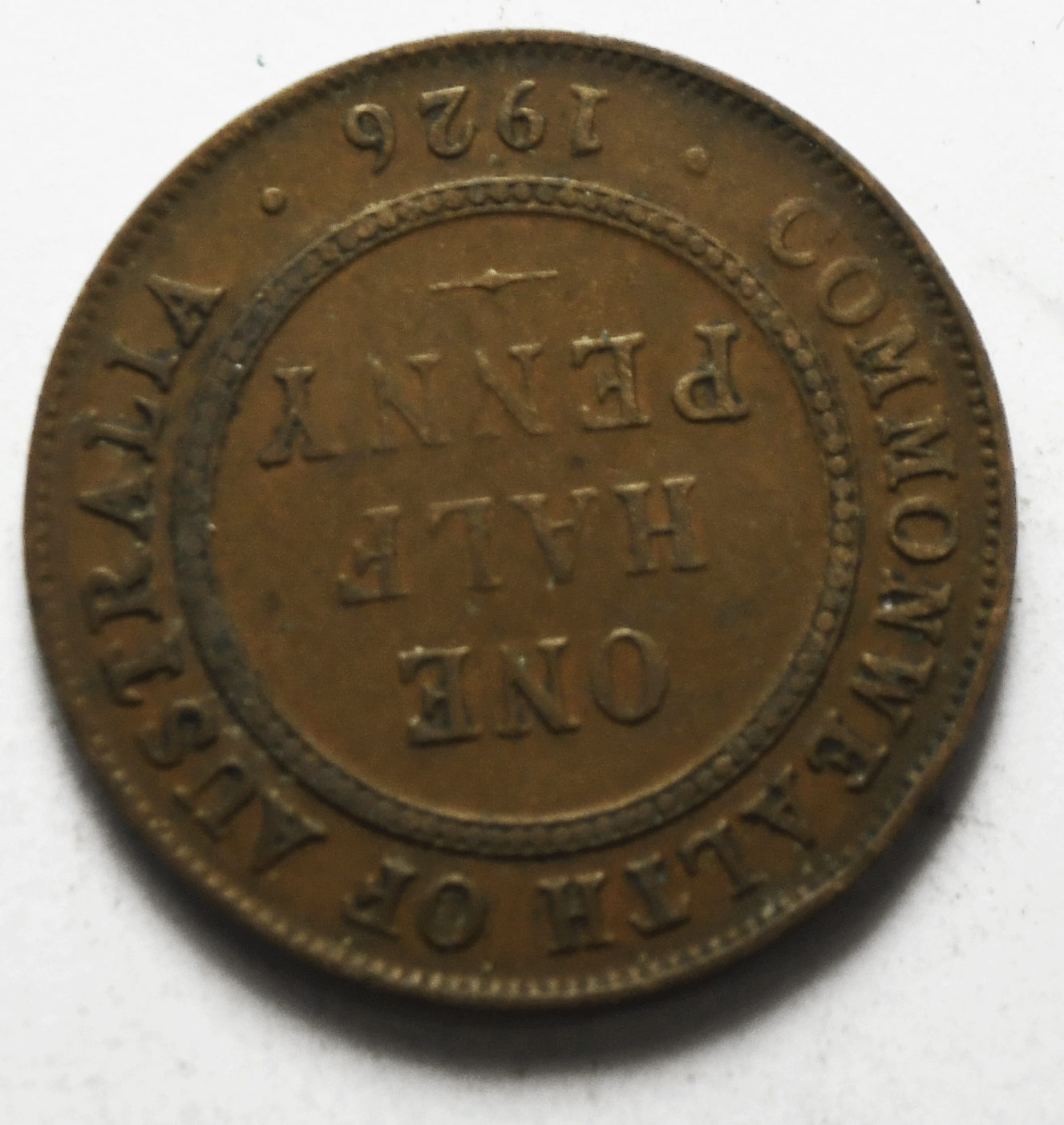 1926 Australia 1/2 Penny KM# 22 Bronze Coin