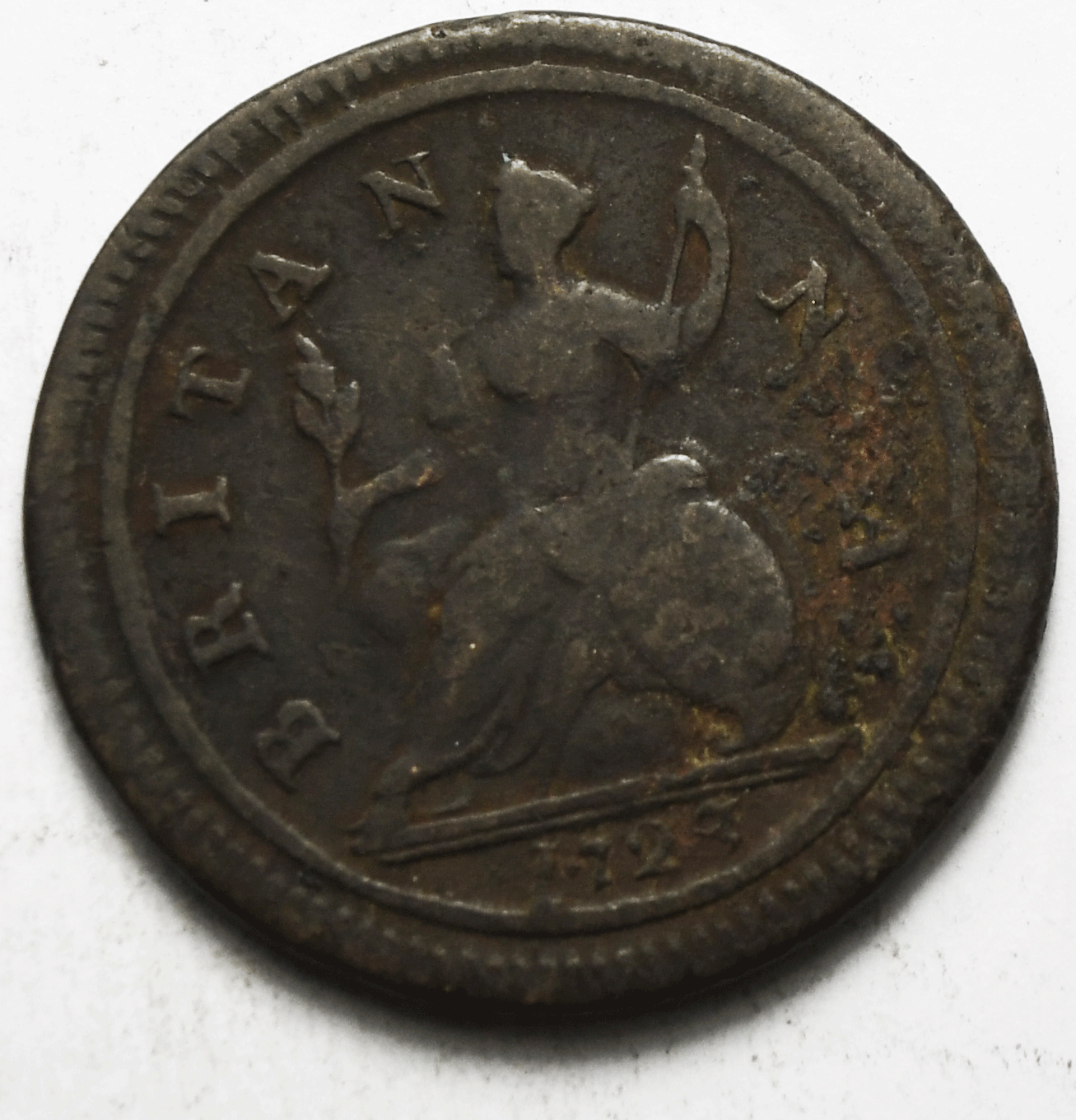 1723 Great Britain 1/2 Penny KM# 557