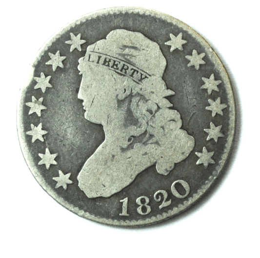 1820 25c Capped Bust Quarter Dollar Twenty Five Cents Philadelphia Medium 0 B-3