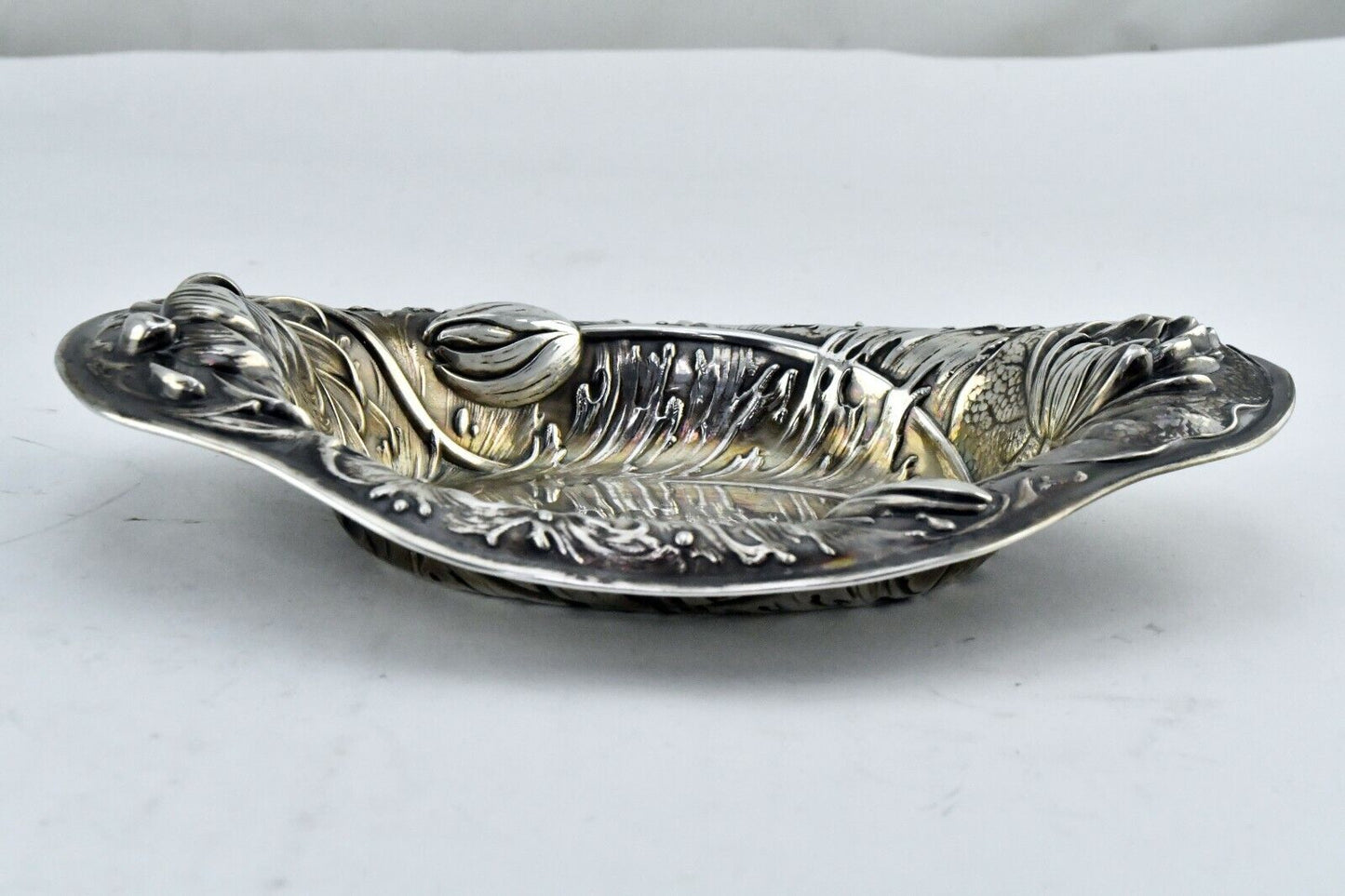 Wallace #647 Sterling Silver 6 3/4" x 5" Floral Scampi Dish 2.4 oz.