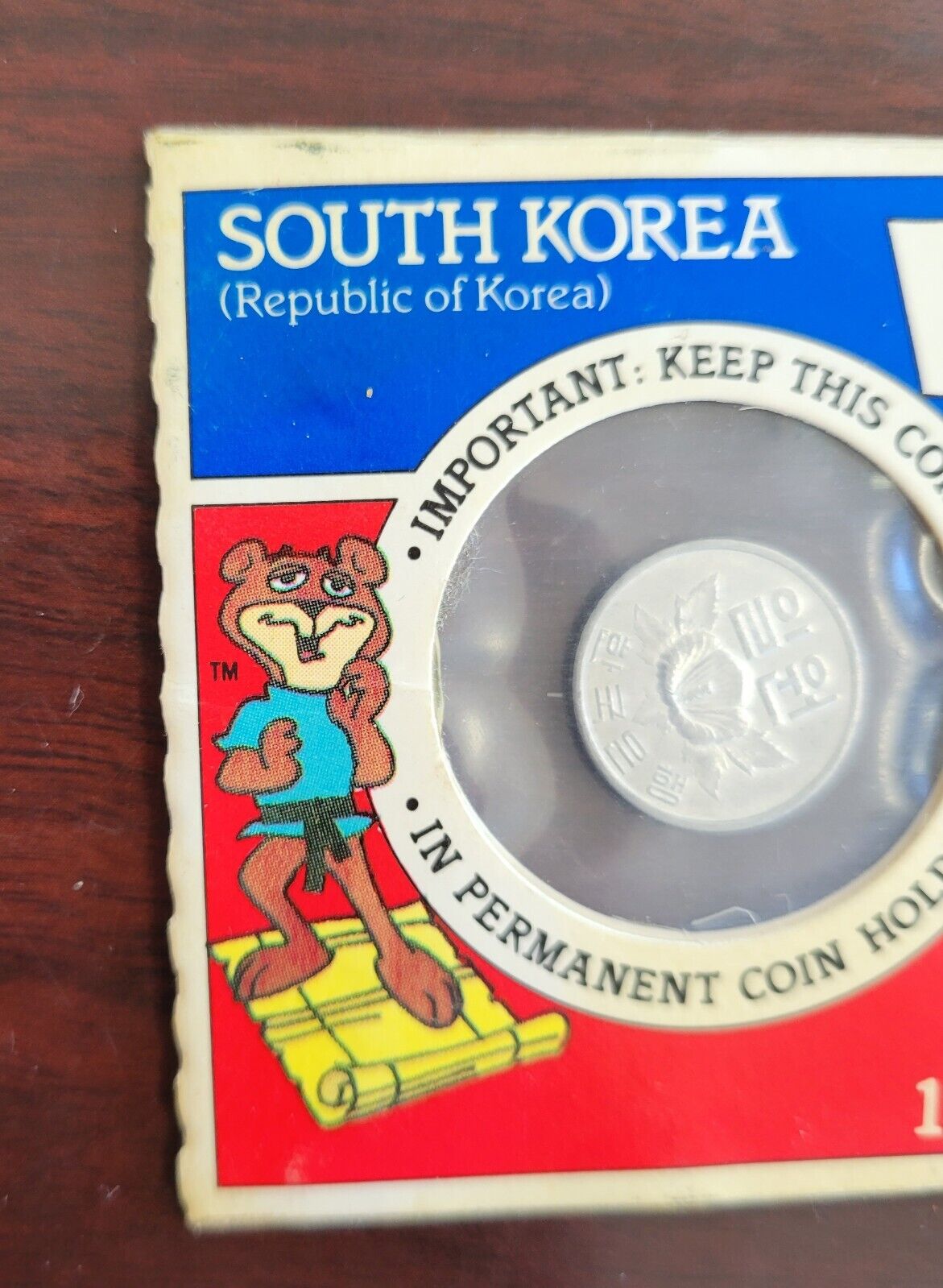 1989 Super Golden Crisp Cereal Box South Korea 1 Won Coins of the World Sealed