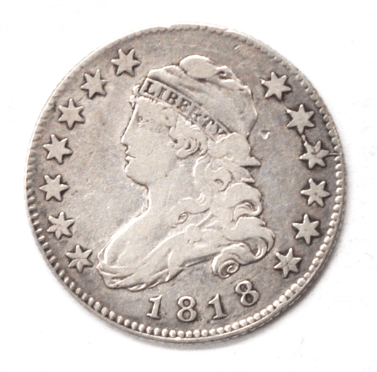 1818 25c Capped Bust Silver Quarter Dollar Fine Philadelphia