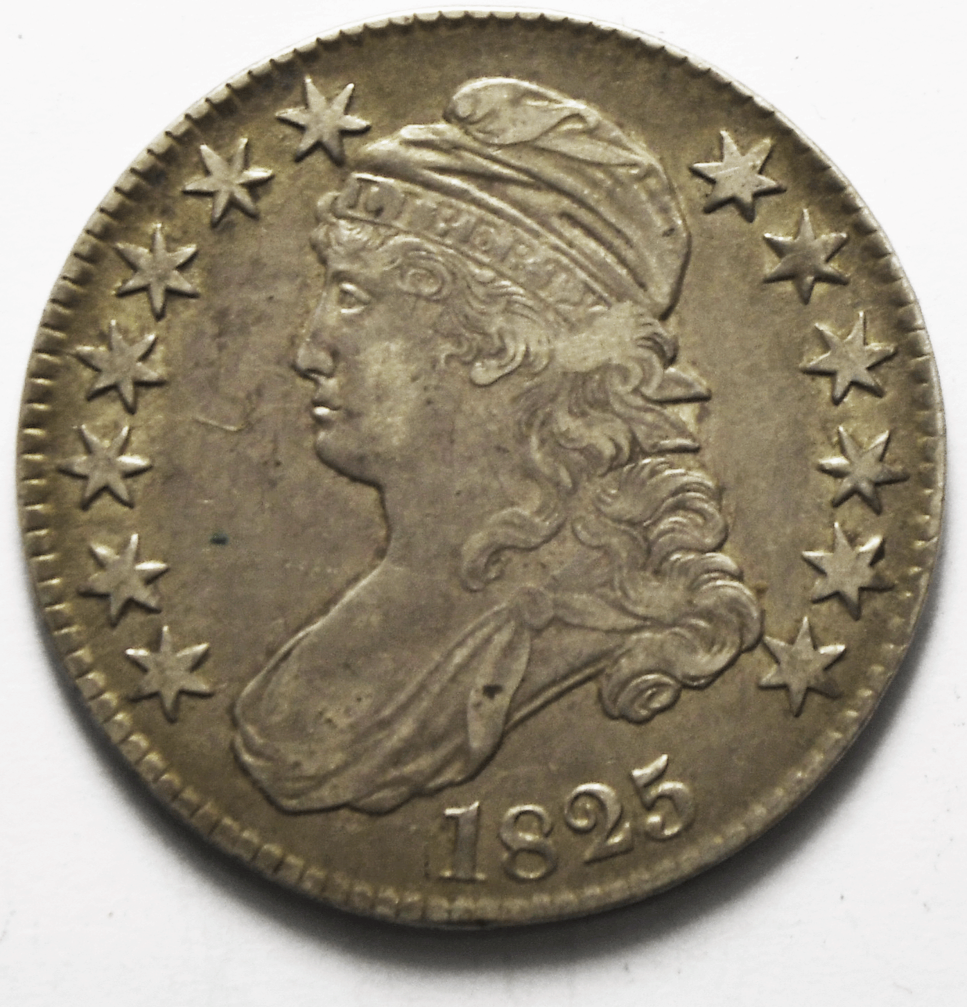 1825 50c Capped Bust Silver Half Dollar Fifty Cents Philadelphia O-111