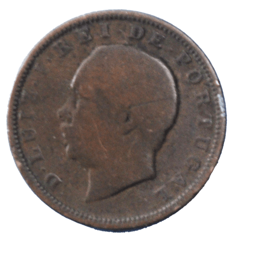 1883 Portugal 20 Twenty Reis Bronze Coin KM# 527