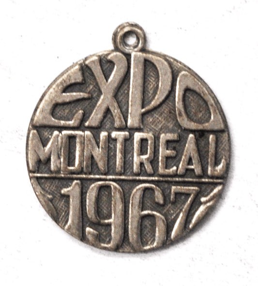 Sterling Silver 1967 Montreal Canada Expo Round Pendant Charm 19 x 22mm ISJC