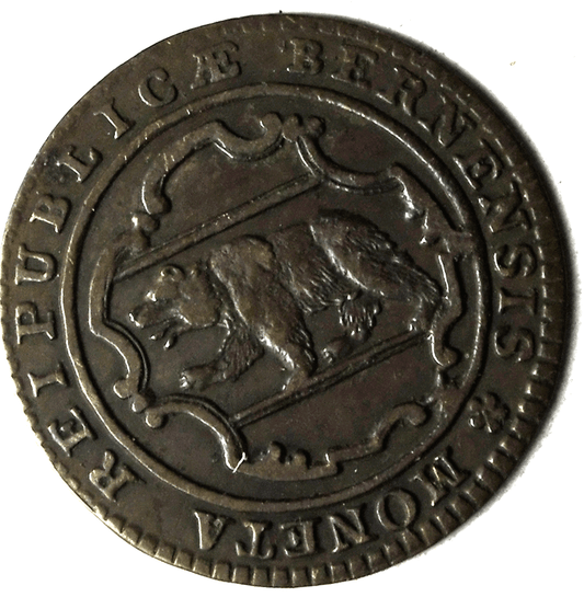 1798 Swiss Cantons Bern 1/2 Half Batzen KM# 91 Bear