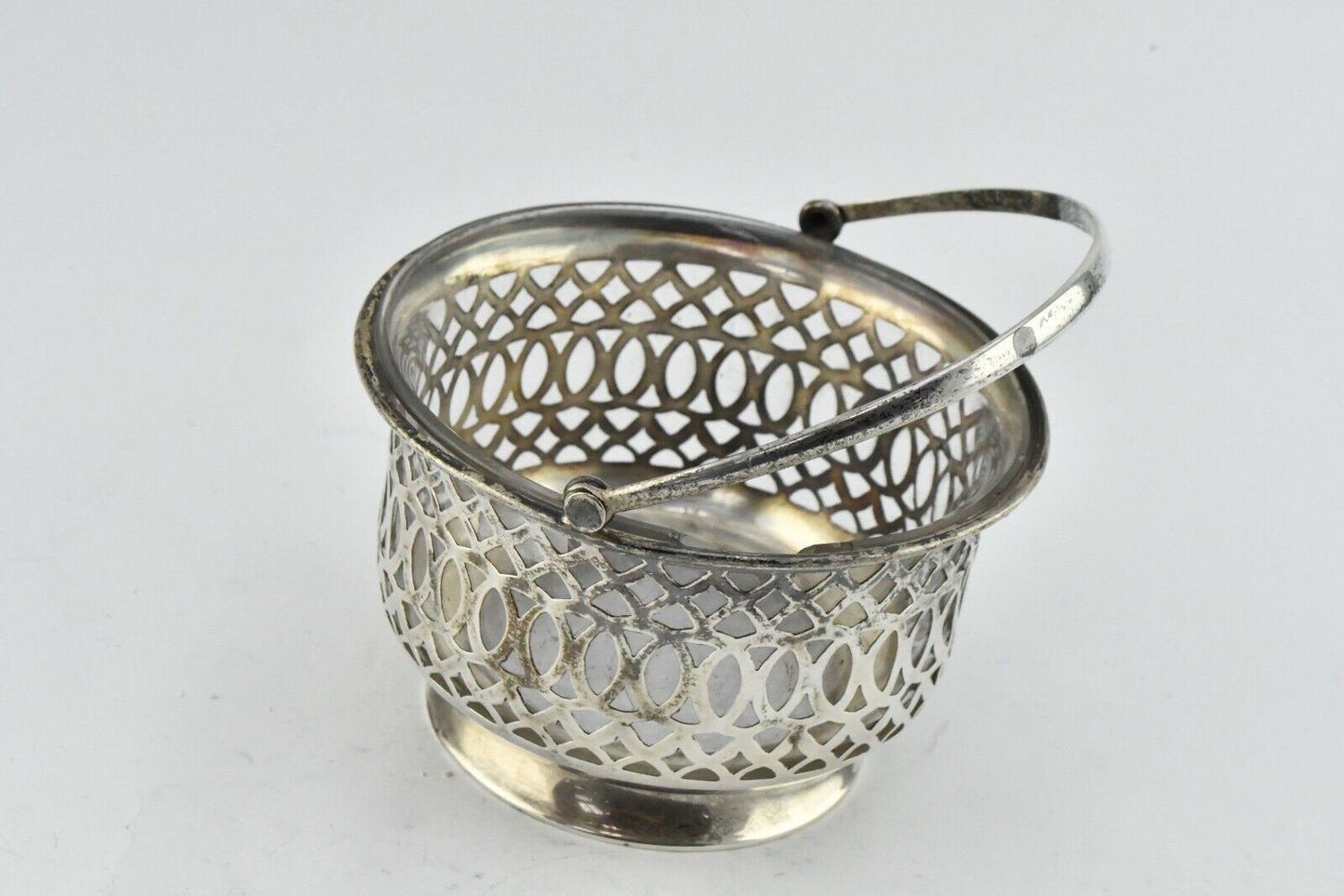 Webster Sterling Silver Basket with Glass Liner 2 1/4" H x 3 1/2" W 1.6oz.