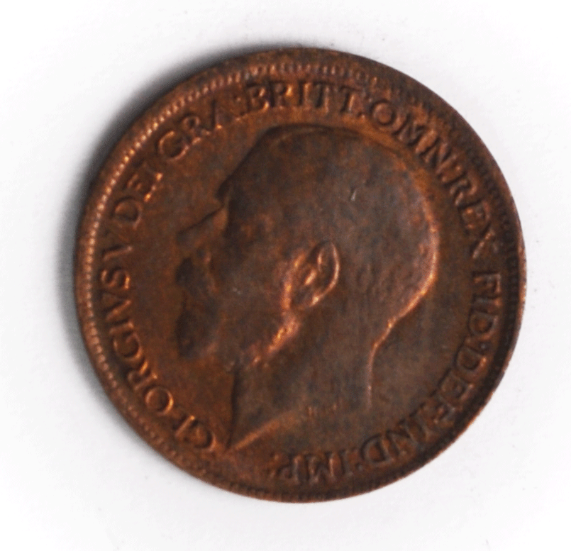 1920 1F Great Britain Farthing Bronze Coin