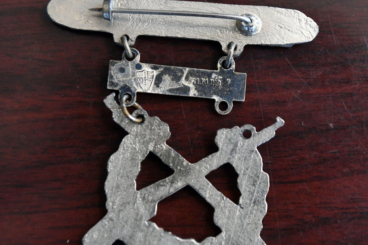 WWII USMC Sterling Expert Rifleman Pistol-D Award Marines Shooting Badge Silver