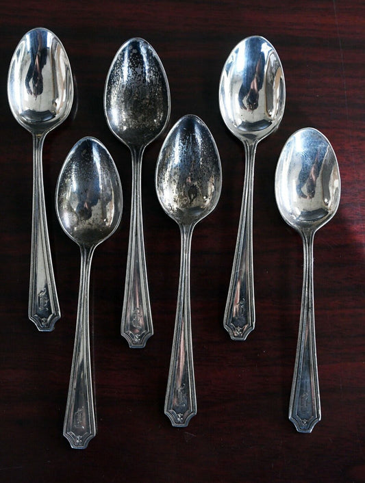 King Albert by Whiting Set of 6 Sterling Silver 4 1/8" Demitasse Spoons 2 oz.