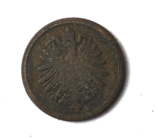 1876 C Germany Empire One Pfennig KM# 1 Copper Coin