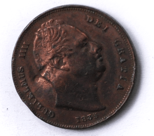 1835 Great Britain 1F Copper Farthing Rare KM#705