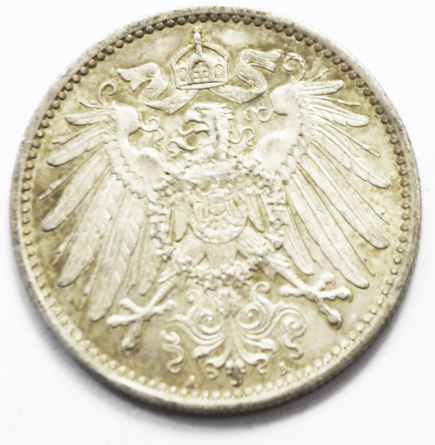 1915 A Germany Empire Silver One Mark Silver Coin KM# 14