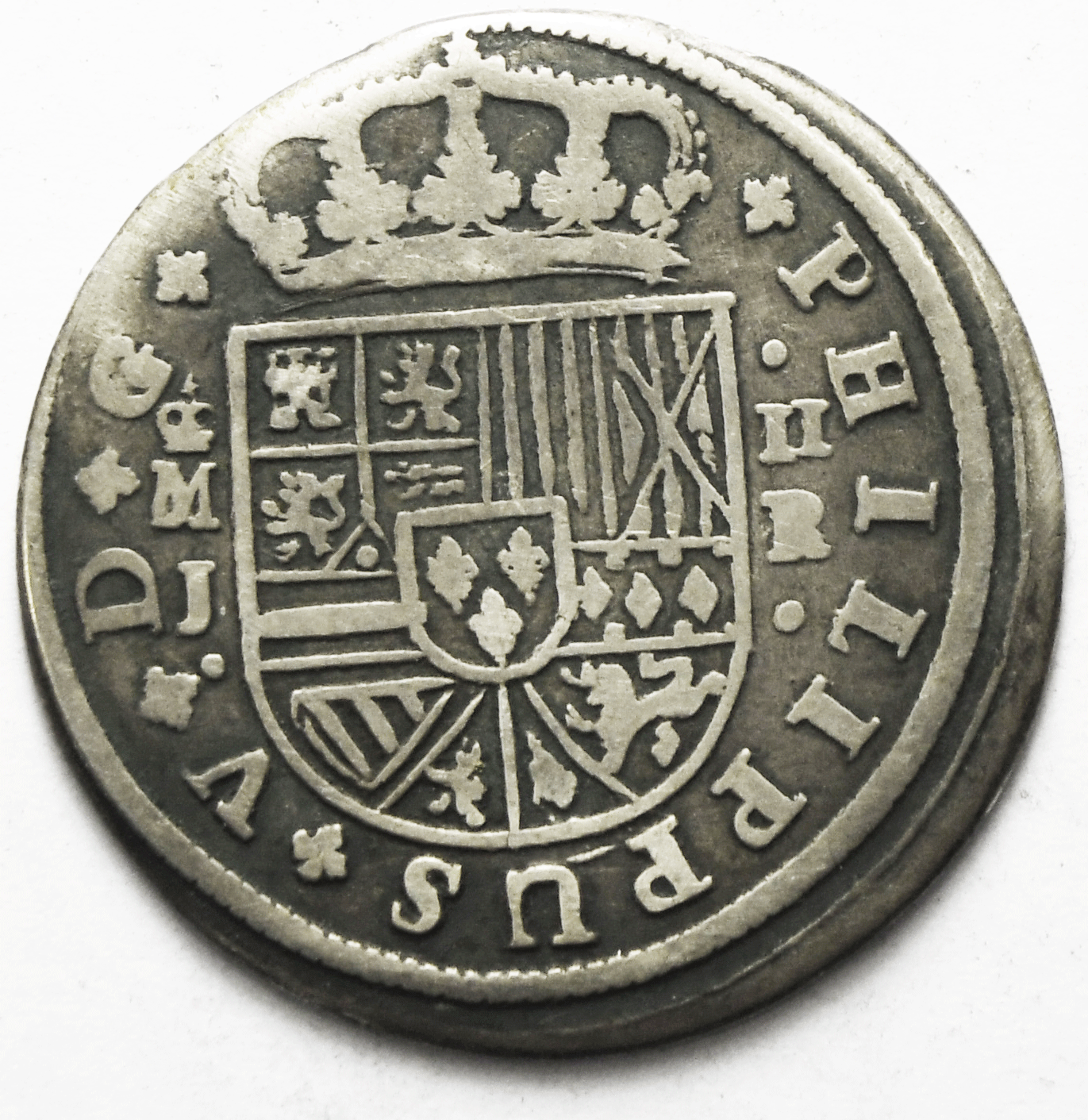 1717 M J 1R Spain Silver One Real