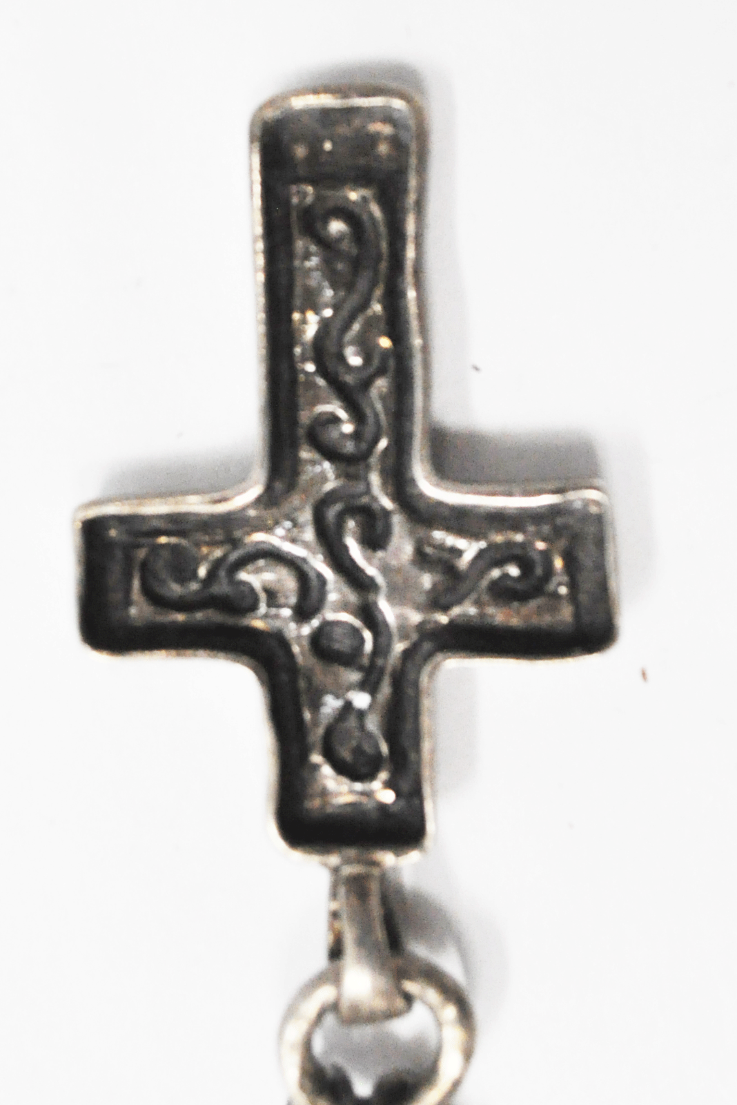 Sterling Mexico MEM Maria Elena Munoz 2-3/4" Cross Pendant & 18" Necklace